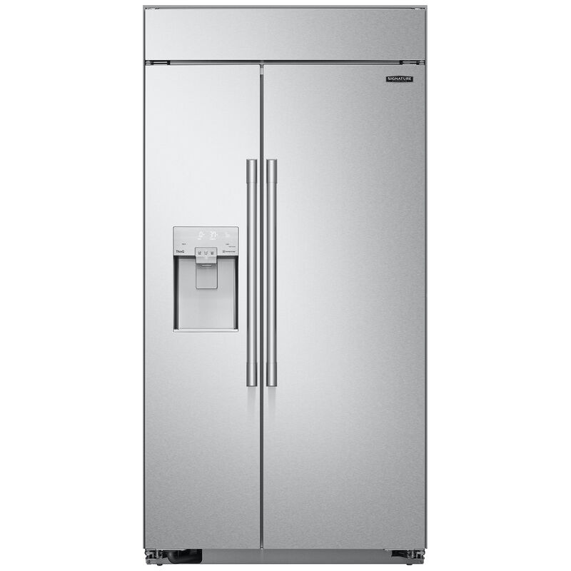 Signature Kitchen Suite 42 in. 25.6 cu. ft. Built-In Smart Counter Depth Side by Side Refrigerator with Ice & Water Dispenser - Stainless Steel, , hires