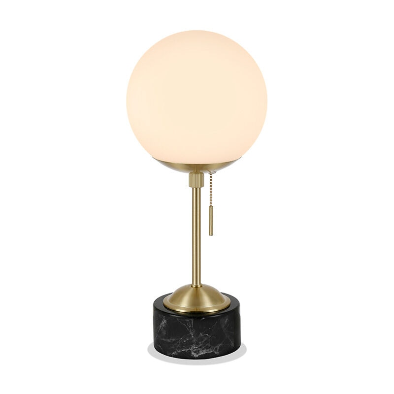 Hudson & Canal Reagan Table Lamp - Brass and Black Marble, , hires