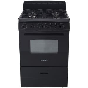 Avanti 24 in. 2.6 cu. ft. Gas Range with 4 Sealed Burners - Black, , hires