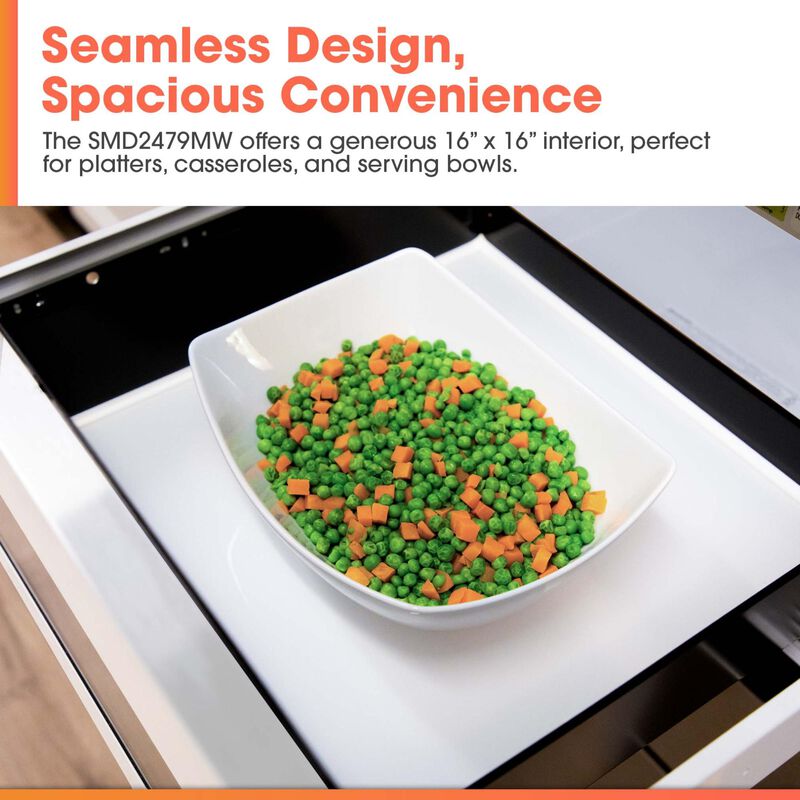 Sharp 24 in. 1.2 cu. ft. 950W Smart Drawer Microwave with Sensor Cooking - White, , hires