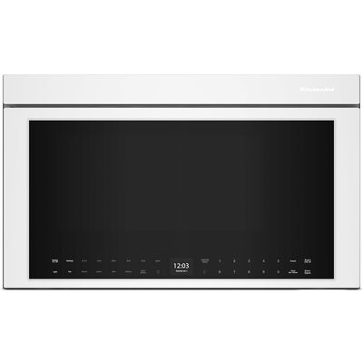 KitchenAid 30 in. 1.1 cu. ft. Over-the-Range Smart Microwave with 10 Power Levels, 400 CFM & Sensor Cooking Controls - White | KMMF530PWH