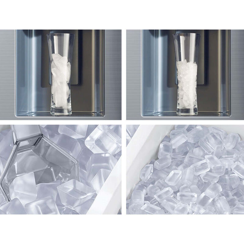 Samsung 36 in. 29.8 cu. ft. Smart 4-Door French Door Refrigerator with Double Freezer and External Ice & Water Dispenser - Matte Black Steel, Matte Black Steel, hires