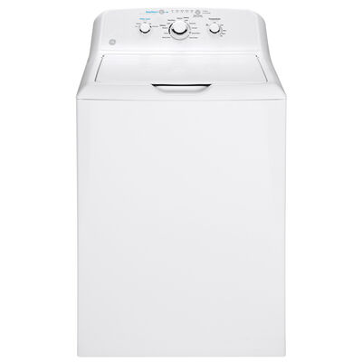 GE 27 in. 4.2 cu. ft. Top Load Washer with Agitator & Stainless Steel Basket - White | GTW335ASNWW