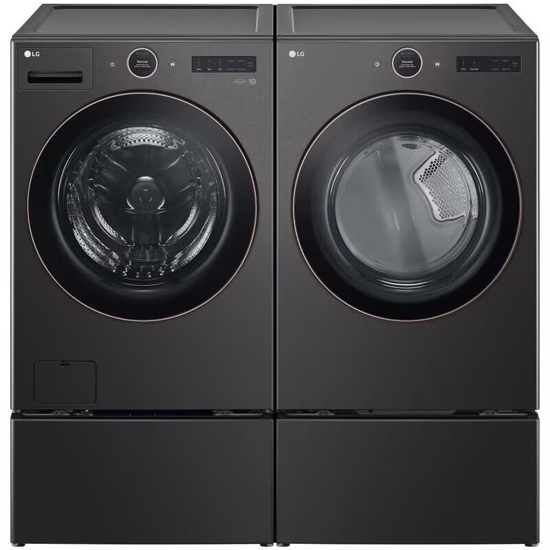 LG 27 in. 7.4 cu. ft. Smart Stackable Gas Dryer with AI Sensor Dry, TurboSteam, Sanitize & Steam Cycle - Black, Black, hires