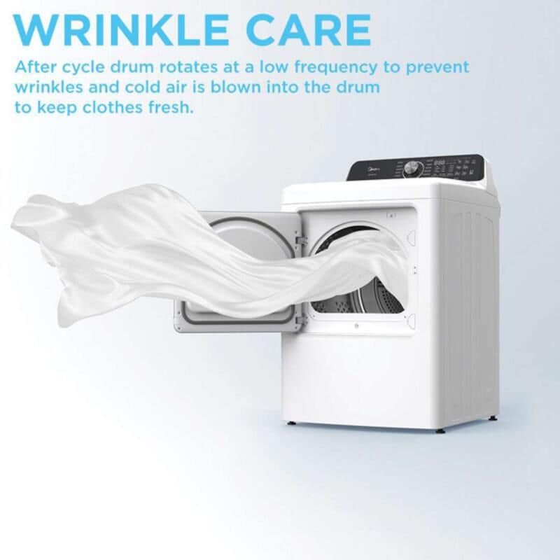 Midea 27 in. 7.0 cu. ft. Smart Electric Dryer with Sensor Dry & Sanitize Cycle - White, White, hires