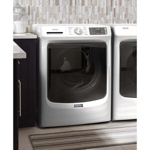 Maytag 27 in. 4.8. cu. ft. Stackable Front Load Washer with Extra Power, 16-Hr Fresh Hold Option, Sanitize & Steam Wash Cycle - White, White, hires