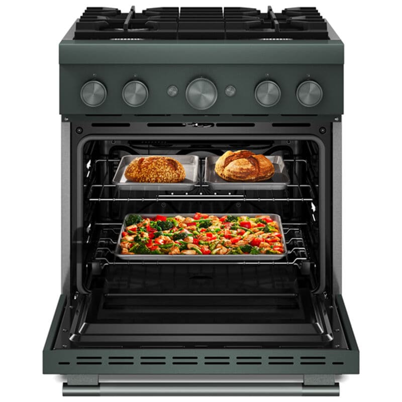 KitchenAid Commercial-Style 30 in. 4.1 cu. ft. Air-Fry True European Convection Dual Fuel Range with 4 Sealed Burners - Juniper, , hires