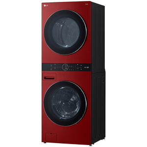 LG 27 in. WashTower with 4.5 cu. ft. Washer with 6 Wash Programs & 7.4 cu. ft. Electric Dryer with 6 Dryer Programs, Sensor Dry & Wrinkle Care - Candy Apple Red, Candy Apple Red, hires
