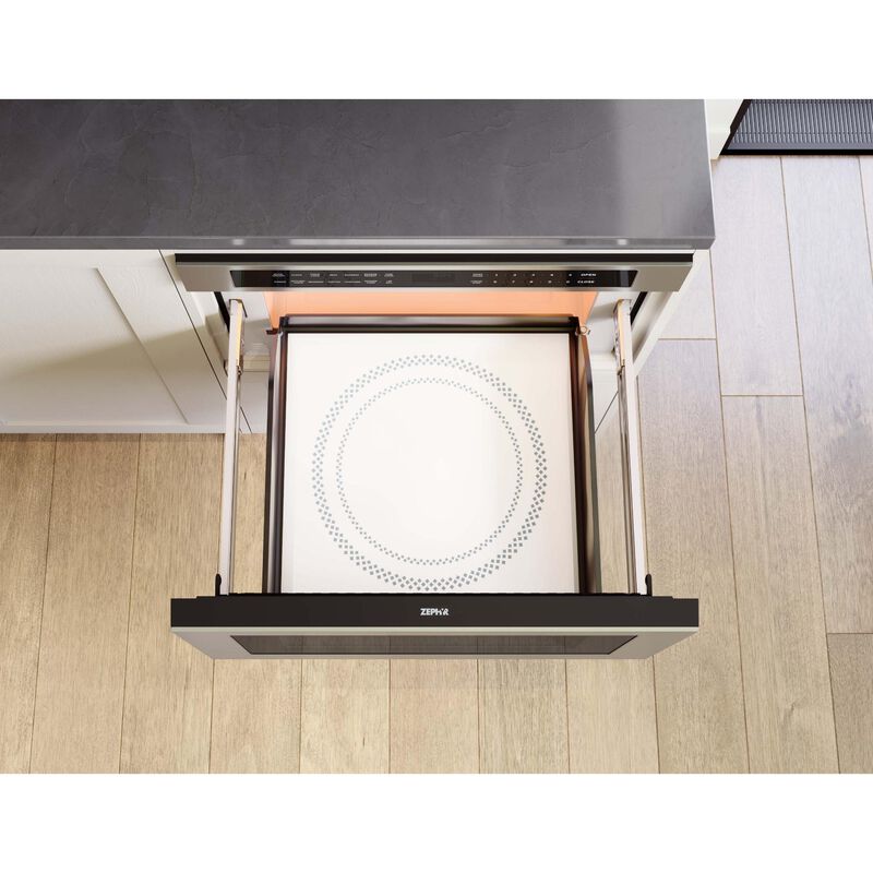 Zephyr 30 in. 1.2 cu. ft. 1000W Low Profile Drawer Microwave with Sensor Cooking - Stainless Steel, , hires