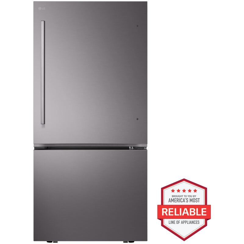 LG 33 in. 25.5 cu. ft. Smart Bottom Freezer Refrigerator with Ice Maker - Black Stainless Steel, , hires