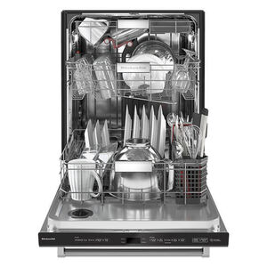 KitchenAid 24 in. Built-In Dishwasher with Top Control, 44 dBA Sound Level, 16 Place Settings, 5 Wash Cycles & Sanitize Cycle - Black Stainless Steel with PrintShield Finish, Black Stainless Steel with PrintShield Finish, hires