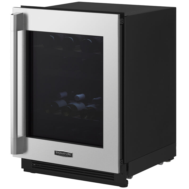 Signature Kitchen Suite 24 in. Undercounter Smart Wine Cooler with Metal & Wood Racks, Dual Temperature Zones & 41 Bottle Capacity - Custom Panel Ready, , hires