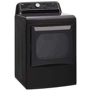 LG 27 in. 7.3 cu. ft. Smart Electric Dryer with Sanitize Cycle, TurboSteam Technology & Sensor Dry - Black Stainless Steel, Black with Stainless Steel, hires