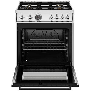Bertazzoni Professional Series 30 in. 4.7 cu. ft. Convection Oven Freestanding LP Gas Range with 4 Sealed Burners - Stainless Steel, Stainless Steel, hires