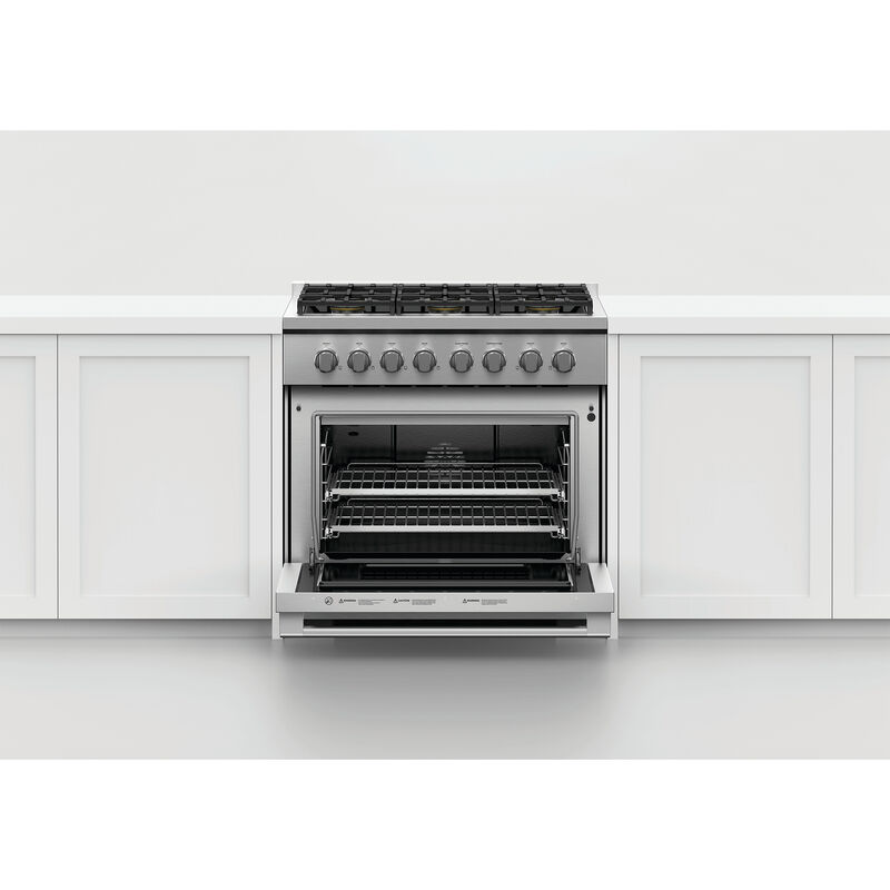 Fisher & Paykel Series 7 Professional 36 in. 5.3 cu. ft. Standard Convection Gas Range with 6 Sealed Burners - Stainless Steel, , hires