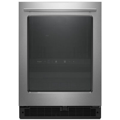 Whirlpool 24 in. 5.2 cu. ft. Beverage Center with 14 Bottle Wine Storage, Dual Zone & Digital Control - Stainless Steel | WUB35X24HZ