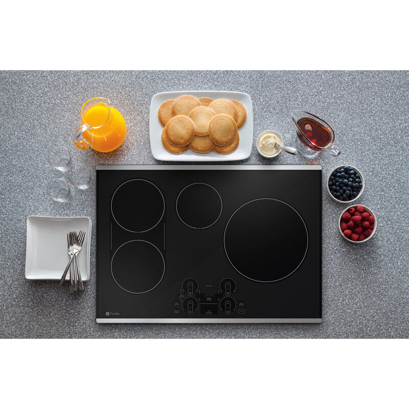 GE Profile 30 in. Induction Smart Cooktop with 4 Smoothtop Burners - Stainless Steel, , hires