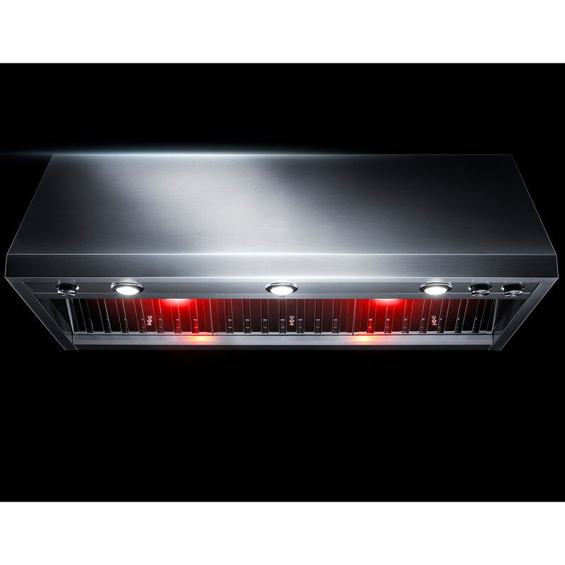 JennAir Pro-Style 48 in. Ducted Canopy Pro Style Style Range Hood with 1200 CFM, 4 Fan Speeds & 3 Halogen Lights - Stainless Steel, , hires