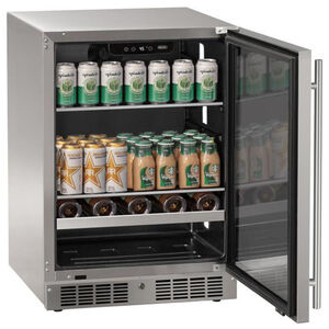 Marvel Essential Collection 24 in. Built-In/Freestanding 5.1 cu. ft. Compact Beverage Center with Adjustable Shelves & Digital Control - Stainless Steel, , hires