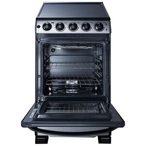 Summit White Pearl Series 20 in. 2.3 cu. ft. Slide-In Electric Range with Smoothtop Burners - Stainless Steel, , hires