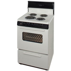 Premier 24 in. 3 cu. ft. Electric Range with Coil Burners - Bisque, Bisque, hires