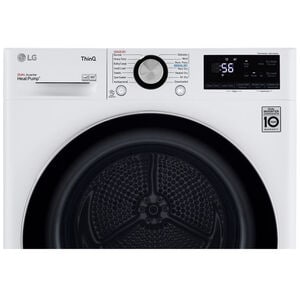 LG 24 in. 4.2 cu. ft. Smart Stackable Ventless Electric Dryer with Heat Pump, Sensor Dry & Sanitize Cycle - White, White, hires