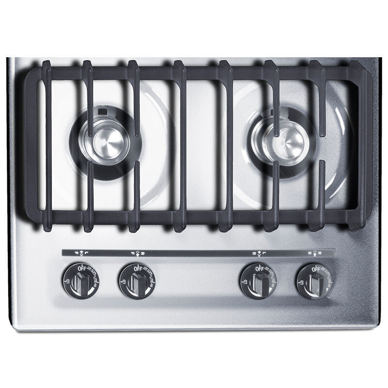 Summit 24 in. 4-Burner Natural Gas Cooktop Gas Spark Ignition - Stainless Steel Look, , hires