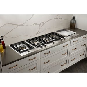 JennAir Euro-Style 36 in. 5-Burner Natural Gas Cooktop with Simmer Burner & Power Burner - Stainless Steel, , hires