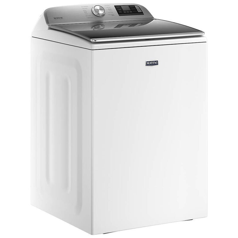 Maytag 27 in. 5.3 cu. ft. Smart Top Load Washer with Extra Power Button & Sanitize with Oxi - White, White, hires