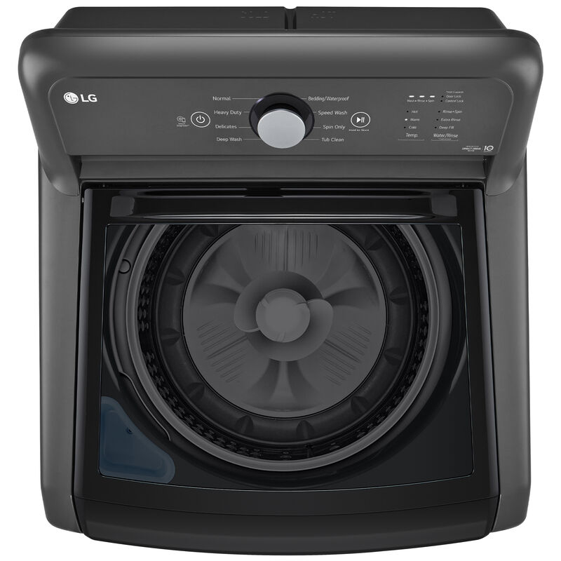 LG 27 in. 4.1 cu. ft. Top Load Washer with 4-Way Agitator, Slam Proof Glass Lid & True Balance Anti-Vibration System - Monochrome Gray, Monochrome Gray, hires