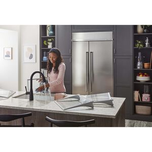 KitchenAid 48 in. 29.4 cu. ft. Built-In Counter Depth Side by Side Refrigerator with Ice & Water Dispenser - Stainless Steel with PrintShield Finish, Stainless Steel with PrintShield Finish, hires