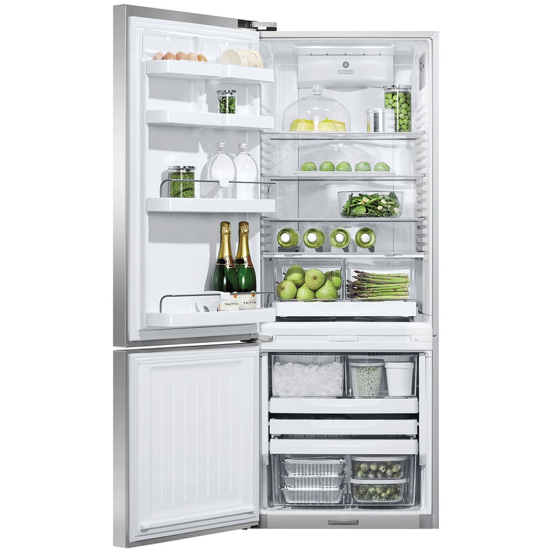 Fisher & Paykel Series 5 25 in. 13.5 cu. ft. Smart Counter Depth Bottom Freezer Refrigerator with Water Dispenser - Stainless Steel, , hires