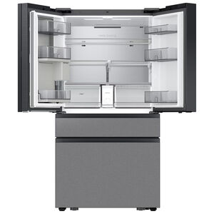 Samsung Bespoke 36 in. 28.6 cu. ft. Smart 4-Door French Door Refrigerator with AI Family Hub+, Beverage Center & Internal Water Autofill Pitcher - Charcoal Glass, , hires