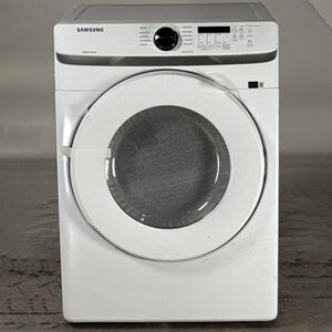 Samsung 27 in. 7.5 cu. ft. Stackable Electric Dryer with Sanitize Cycle & Sensor Dry - White (Open Box Good Condition), , hires