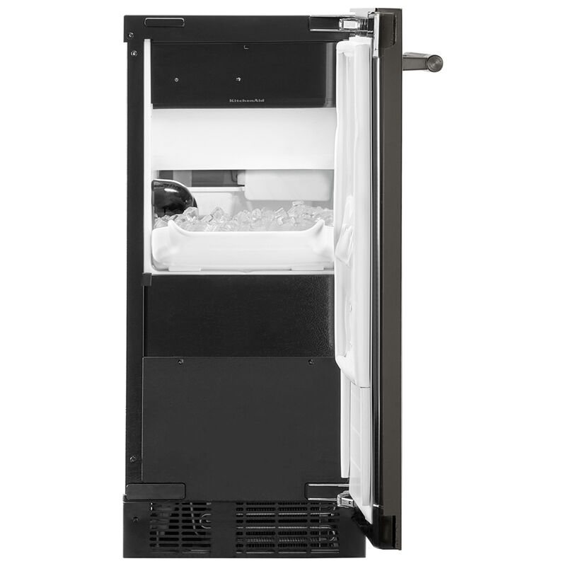 KitchenAid 15 in. Built-In Undercounter Ice Maker with 25 lb. Ice Storage, Auto-Defrost & Digital Control - Black Ore, Black Ore, hires