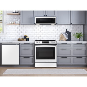 Samsung Bespoke 30 in. 1.1 cu. ft. Low Profile Smart Over-the-Range Microwave with 400 CFM - White Glass, , hires