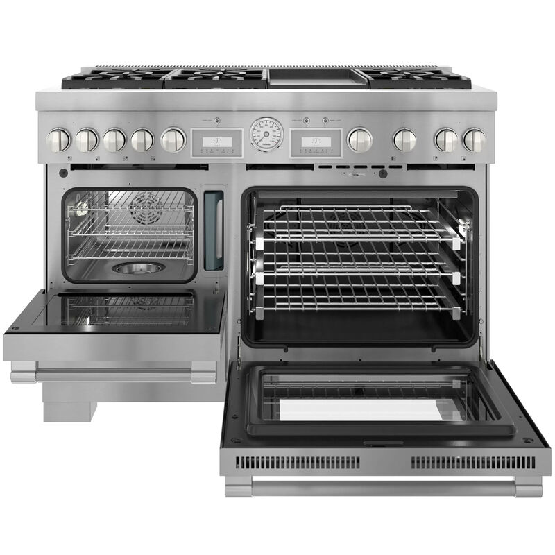 Thermador Pro Grand Professional Series 48 in. 4.9 cu. ft. Smart Convection Double Oven Freestanding Dual Fuel Range with 6 Sealed Burners & Griddle - Stainless Steel, , hires