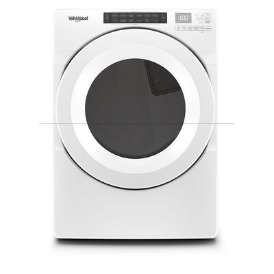 Whirlpool 27 in. 7.4 cu. ft. Stackable Gas Dryer with Intuitive Touch Controls, Sanitize Cycle & Sensor Dry - White | WGD5620HW
