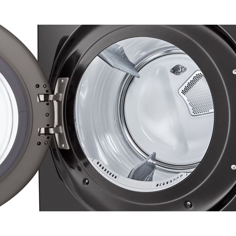 LG 27 in. 7.4 cu. ft. Smart Stackable Electric Dryer with AI Sensor Dry, TurboSteam, Sanitize & Steam Cycle - Black, Black, hires