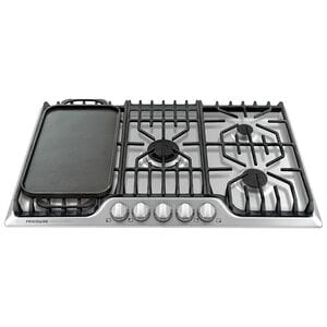 Frigidaire Professional 36 in. 5-Burner Natural Gas Cooktop with Griddle, Simmer Burner & Power Burner - Stainless Steel, , hires