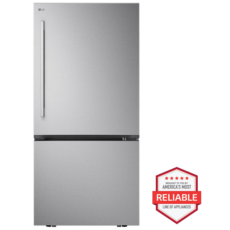 LG 33 in. 25.5 cu. ft. Smart Bottom Freezer Refrigerator with Ice Maker - PrintProof Stainless Steel, , hires