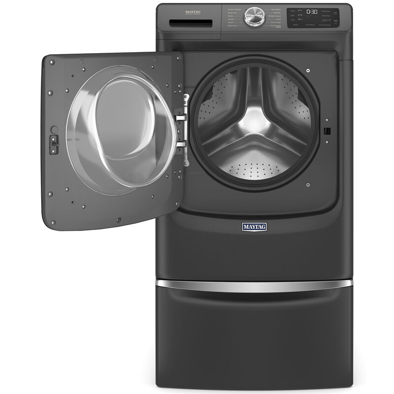 Maytag 27 in. 4.8 cu. ft. Stackable Front Load Washer with Extra Power and 16-Hr Fresh Hold - Volcano Black, Volcano Black, hires