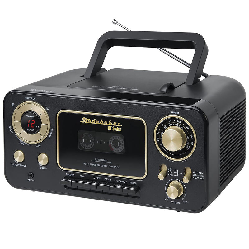 Studebaker Single CD Bluetooth/AM/FM/Cassette Boombox, , hires