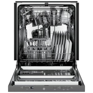 GE 24 in. Top Control Flush-Mount Dishwasher with 51 dBa Sound Level & Condensate Dry - Stainless Steel, Stainless Steel, hires