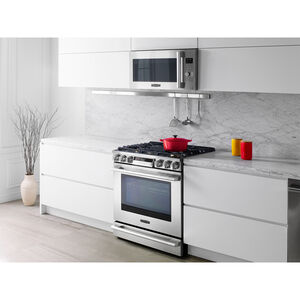 SKS 30 in. 6.3 cu. ft. Smart Standard Convection Slide-In Gas Range with 5 Sealed Burners & Griddle - Stainless Steel, , hires