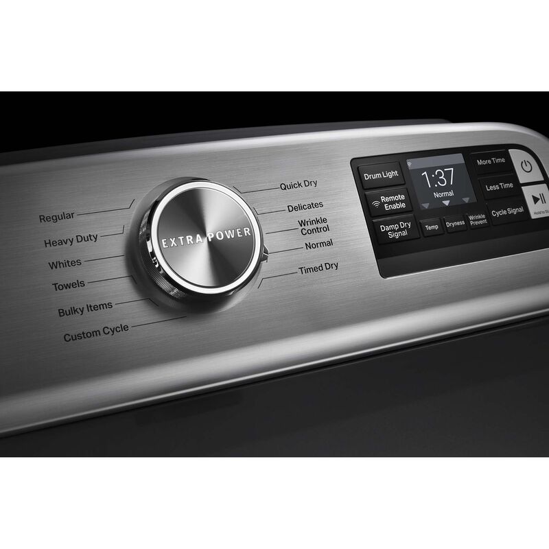 Maytag 27 in. 7.4 cu. ft. Smart Gas Dryer with Extra Power Button & Sensor Dry - Metallic Slate, Metallic Slate, hires