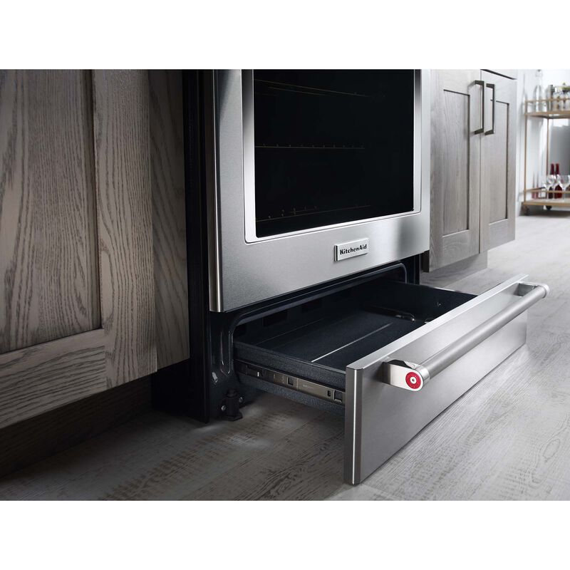 KitchenAid 30 in. 7.1 cu. ft. True European Convection Slide-In Electric Range with Radiant Burners - Stainless Steel, Stainless Steel, hires