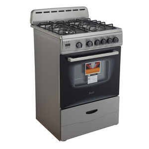 Avanti 24 in. 2.6 cu. ft. Oven Freestanding Gas Range with 4 Sealed Burners - Stainless Steel, , hires