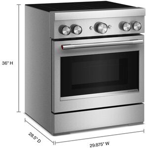 KitchenAid Commercial-Style 30 in. 4.1 cu. ft. Air-Fry True European Convection Electric Range with 4 Induction Burners - Stainless Steel, , hires