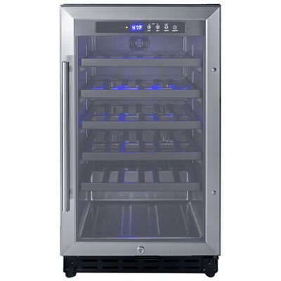 Summit 18 in. Undercounter Wine Cooler with Single Zone & 34 Bottle Capacity - Stainless Steel | SW1840BCSA